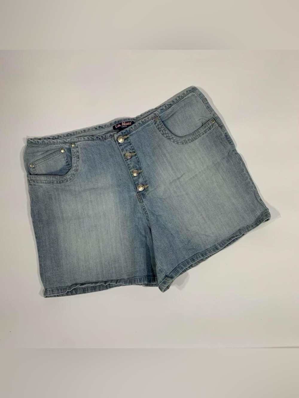 L.A. Blues Button Fly Denim Shorts Light Wash Vintage Y2K